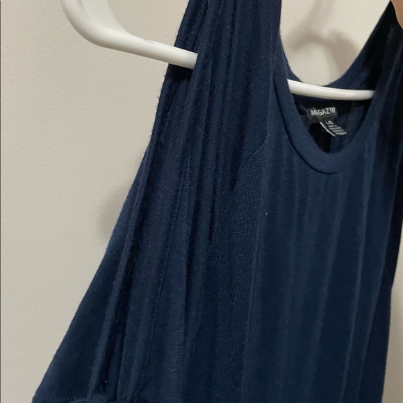 Navy blue shirt with shoulder cut out with strings - Picture 3 of 3
